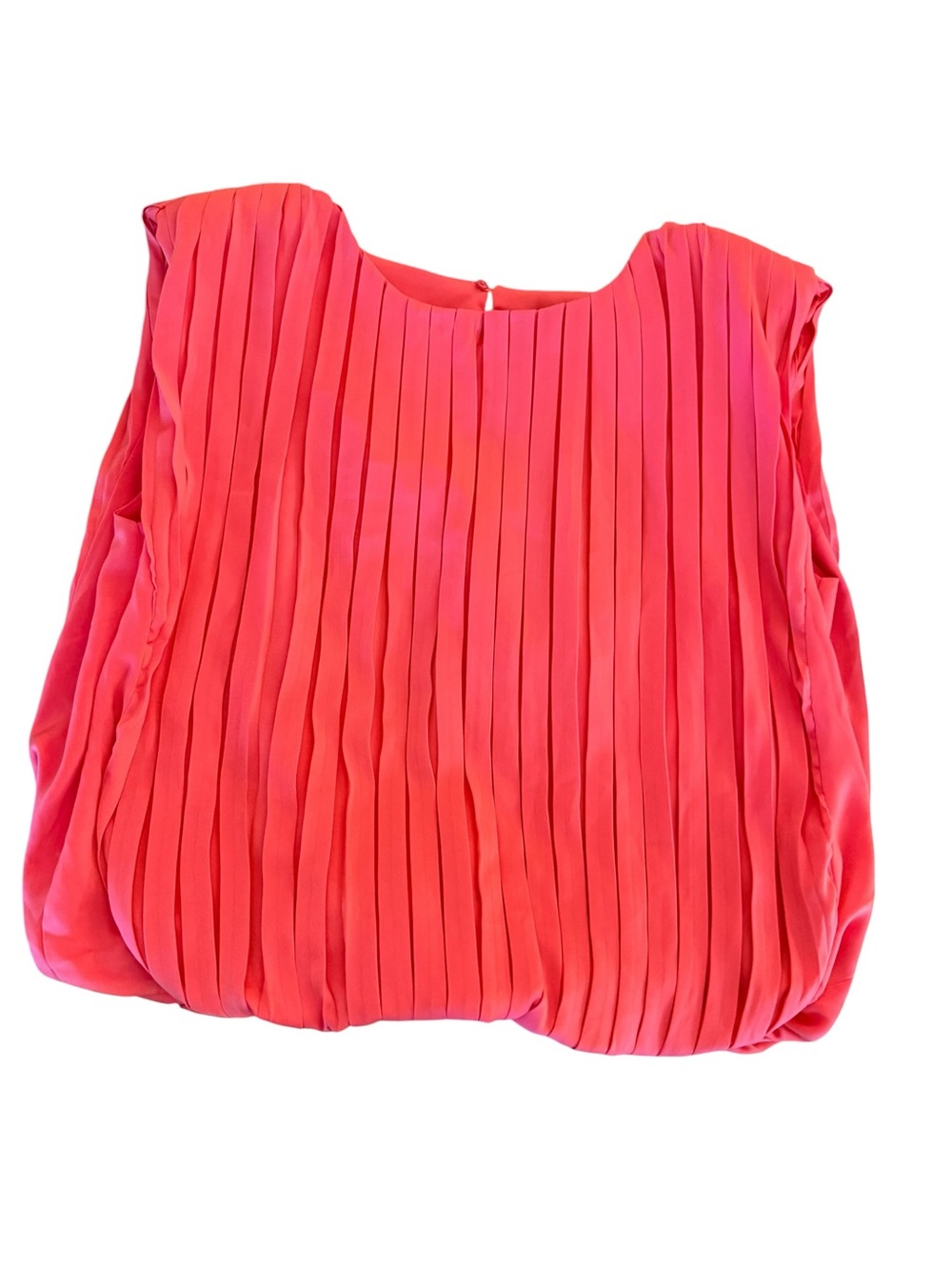 NWT DO+BE Hot Pink Pleated Bubble Hem Sleeveless Top | Size Small